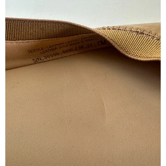 Tory Burch Caroline 2 Ballet Flats Tan Beige Patent Leather Ballerina Shoes 7 7M - Picture 10 of 16